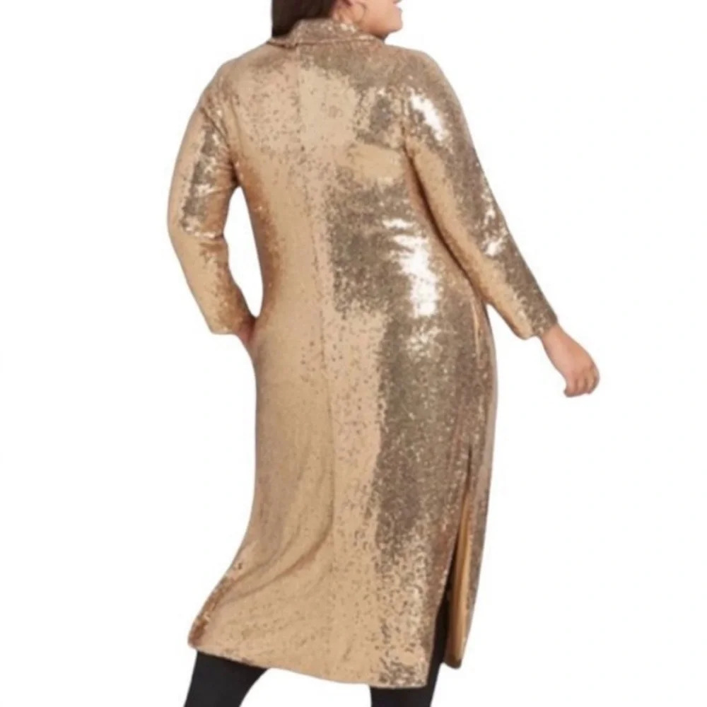 Lane Bryant Gold Sequin Duster - Picture 8 of 12